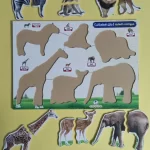 لوحة بازل قطعتين حيوانات