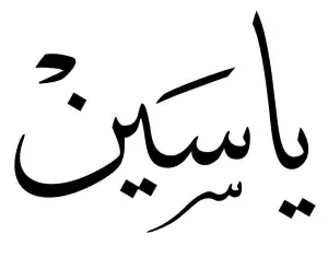 استيكر فينيل اسم "ياسين" بالخط العربي الفاخر